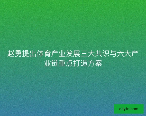 赵勇提出体育产业发展三大共识与六大产业链重点打造方案 赵勇提出体育产业发展三大共识与六大产业链重点打造方案