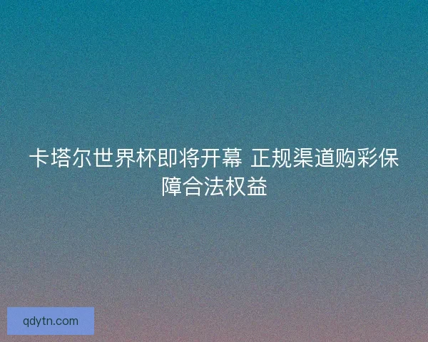 卡塔尔世界杯即将开幕 正规渠道购彩保障合法权益